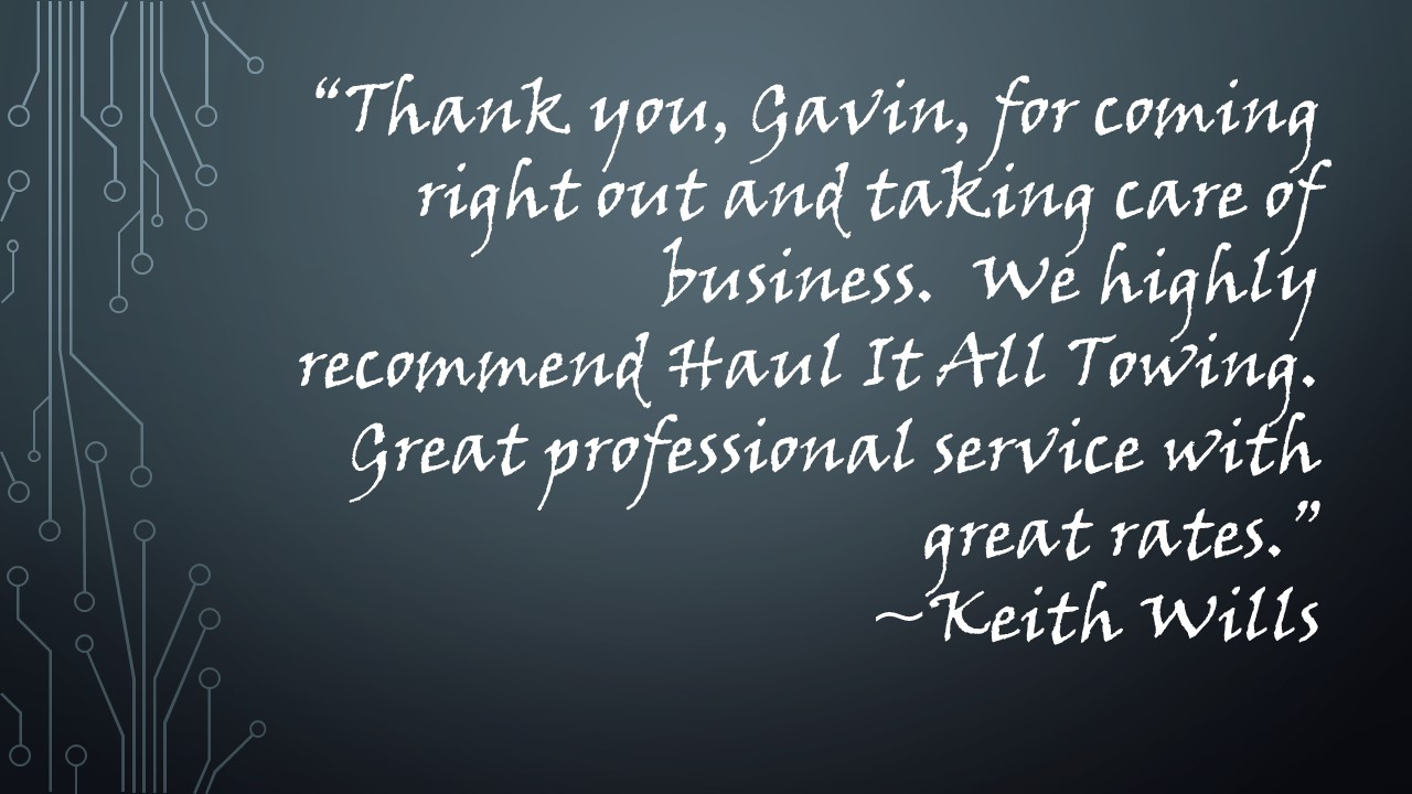 Thank you, Gavin, for coming right out and taking care of business. ~Keith Wills